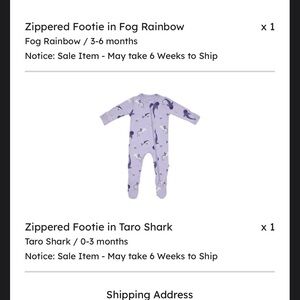 Kyte zippered footie